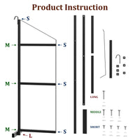 Garvee 2PCS Shipping Container Shelving Brackets, 3-Tier 22''D x 60''H Black Powder Coated Steel Shelf Support for Cargo Storage, Easy to Hang and Remove for Heavy Duty Containers, Workbenches