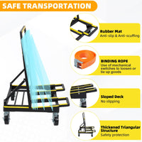 Garvee 2200 lb Folding Drywall Cart with Extendable Deck, Steel Panel Dolly for Sheetrock, Plywood, Glass & Tile