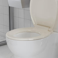 Garvee Toilet Seat Round,Toilet Seat with Quick-Release And Quick-Attach, Plastic Toilet Seat with Soft Close,Easy Install and Clean - Fits Most Round Toilets Almond
