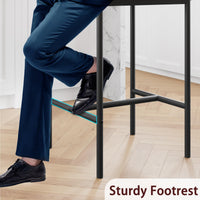 Garvee Counter Height Bar Stools Set of 2, Classic Barstools with PU Leather, Footrest, Ergonomic Soft Backrest, Easy Assembly, Ideal for Kitchen Island, Black