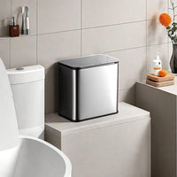 Garvee 1.3Gallon/5L Stainless Steel Hanging Trash Can with Inner Bucket And Charcoal Filter for Counter Top & Under Sink Bathroom Bedroom Cupboard