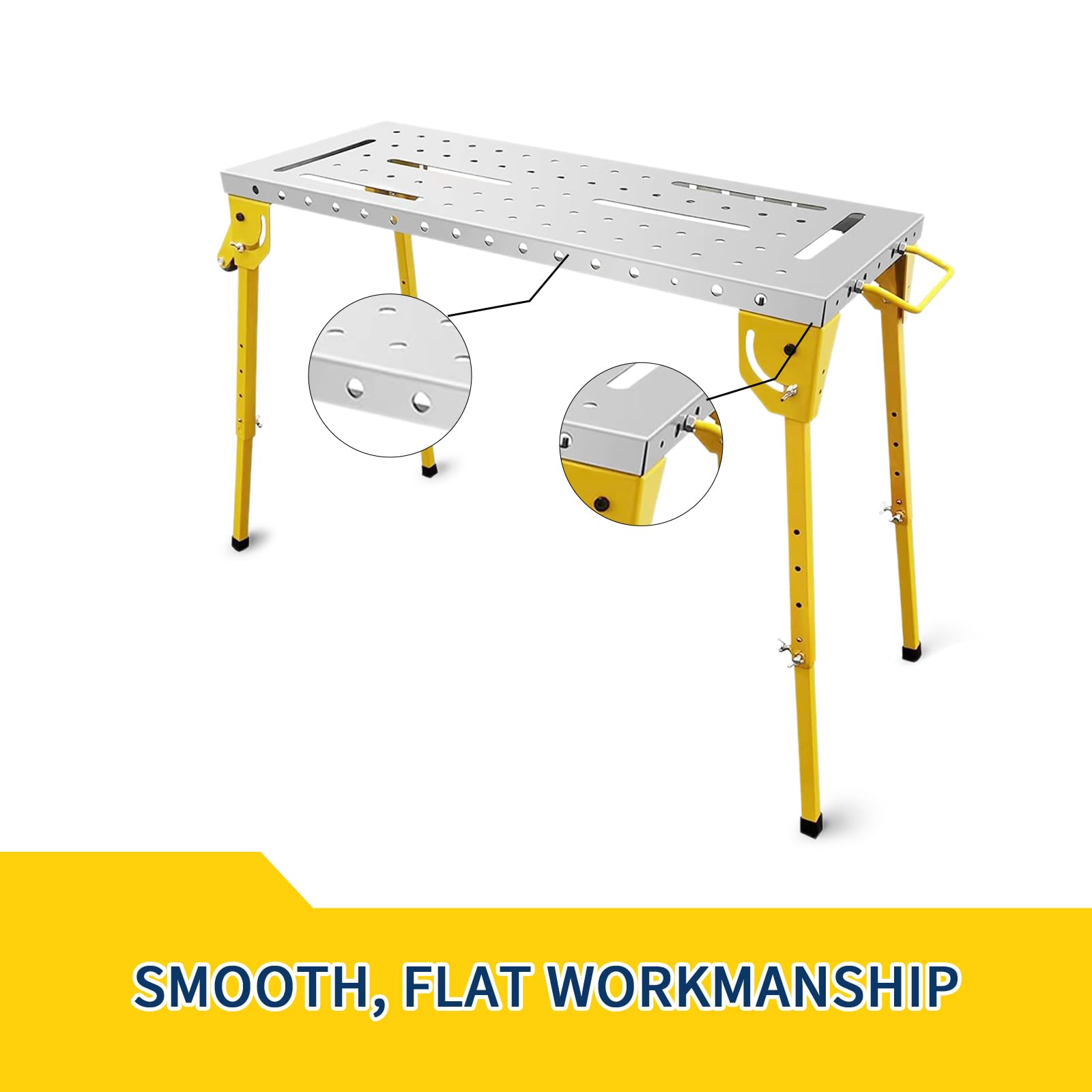 Garvee 30''x20'' Welding Table - Portable Workbench with Folding Legs, Wheels, Adjustable Height, 30x20 Inch Surface, 350lbs Capacity for Garage, Shop, Home