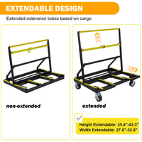 Garvee 2200 lb Folding Drywall Cart with Extendable Deck, Steel Panel Dolly for Sheetrock, Plywood, Glass & Tile