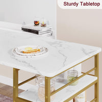 Garvee Dining Table Set for 2, Kitchen Table Set, Dining Room Table Set with 2 Velvet Upholstered Bar Chairs, 3 Piece Counter Height Table Set for Small Space, Apartment, White