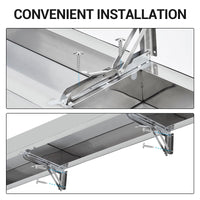 Garvee Concession Shelf 48 * 12 * 3inch - Stainless Steel Drop Down Folding Serving Food Shelf, Stand Serving for Concession Trailer Serving Window, for Food Truck, Grill Area, Restaurant, Garage