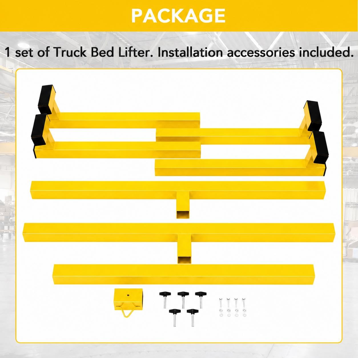 Garvee Truck Bed Lifter Box, Heavy-Duty Lift Support for Pickup Trucks, 800 lbs Weight Capacity, Ideal for Truck Beds, Yellow