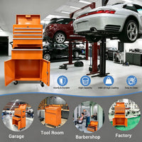 Garvee 20 Inch Heavy-Duty Tool Chest with 5 Drawers, Rolling Tool Box Cabinet on Wheels, 2-in-1 Detachable Tool Storage Organizer for Garage, Workshop, and Home Improvement, Locking Steel Tool Cart with Top Tool Box, Orange
