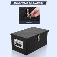Garvee 20 Inch Aluminum Diamond Plate Tool Box With Lock and Keys, Heavy Duty Waterproof Truck Storage Organizer Chest for Pick Up Truck Bed, Rv Trailer/Van With Side Handle