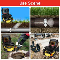 Garvee Sewer Camera with Locator, 512Hz Transmitter, 100ft Cable 10.1" HD Monitor Aluminum IP68 Waterproof 12 LED Lights Drain Pipe Inspection