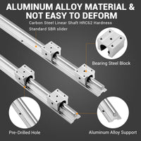 Garvee Linear Rail Slide SBR16-1000mm (2 PCS) and 4 PCS 4SBR16UU Bearing Blocks, Linear Bearing CNC Kit for Automated Machines DIY Project and Equipment
