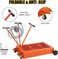 Garvee 25 Gallon Waste Oil Drain Tank Low Profile with Wheels Steel Durable Mesh Grille for Garage Workshop