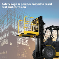 Garvee Forklift Safety Cage, 36"x36" Heavy Duty Forklift Man Basket Foldable Forklift Work Platform with Double Chain Guardrail Perfect for Aerial Work