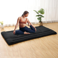 Garvee Futon Mattress Twin Size, Japanese Floor Mattress Foldable Sleeping Mattress, Roll Up Floor Bed Mattress for Easy Storage, Tatami Mat Japanese Floor Bed for Dorm Camping, Black