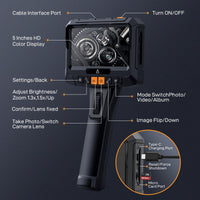 5 Inch IPS Pipe Endoscope, 1080P HD, 6.6ft Flexible, Waterproof - GARVEE