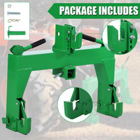 Garvee 3-Point Quick Attach Hitch, 2 Inch Receiver & 5 Bolts Adjust