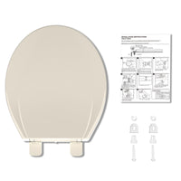 Garvee Toilet Seat Round,Toilet Seat with Quick-Release And Quick-Attach, Plastic Toilet Seat with Soft Close,Easy Install and Clean - Fits Most Round Toilets Almond
