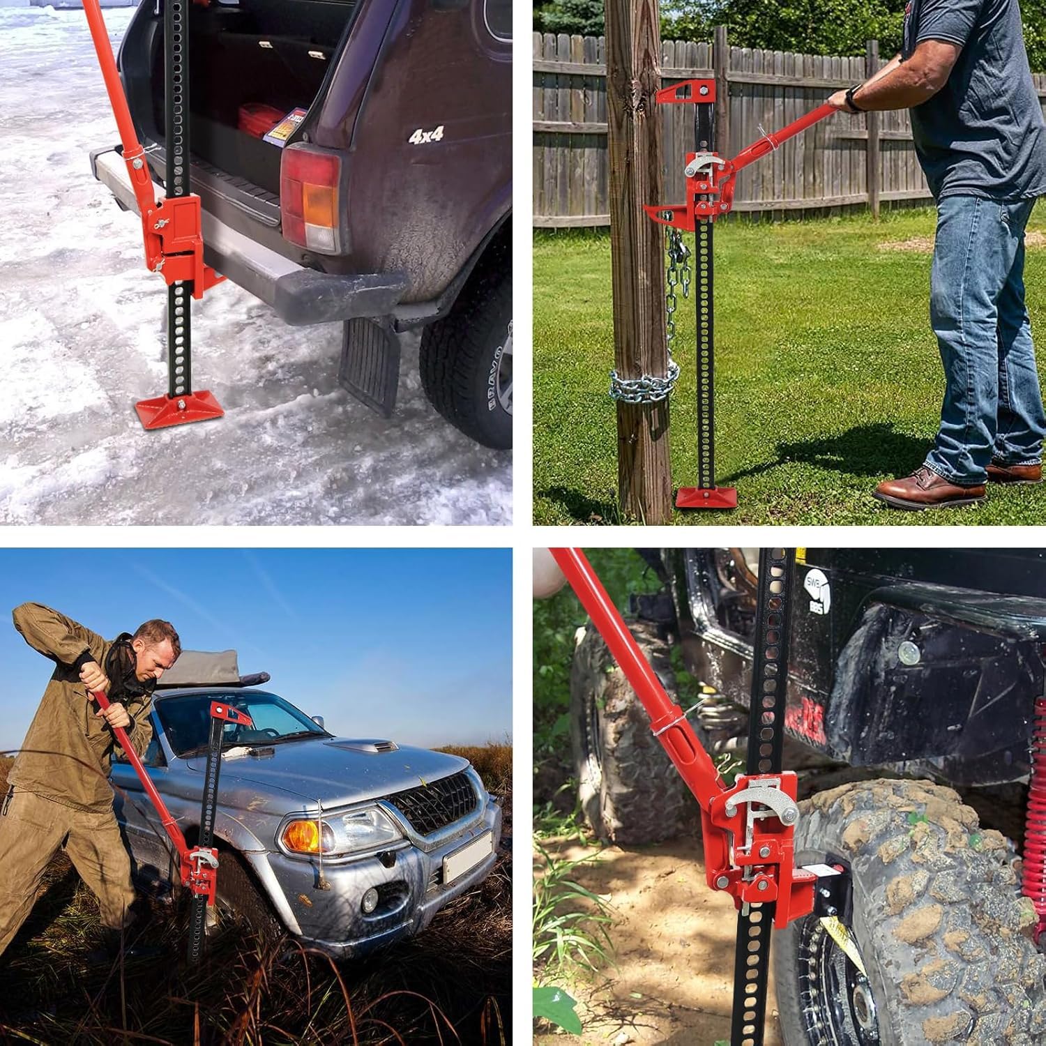 Garvee 60" Farm Jack Heavy-Duty Off-Road Jack 6600 LBS Load Cast Iron & Steel Serrated Base Wide Range Lift for Tractor Truck SUV ATV