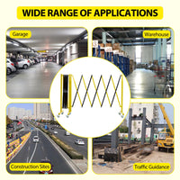 Garvee Retractable 19.8FT Safety Barrier Gate, Metal with Warning Board