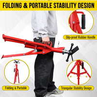 Garvee V Head Pipe Stand 1/8"-12" Capacity,Adjustable Height 28"-52,Pipe Jack Stands 2500 Lb,Portable Folding Pipe Stands, Carbon Steel Body More Durable for Welding, Automotive,Construction Projects