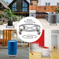 Garvee 55 Gallon Drum Dolly, 1000lbs, Steel Frame Bucket Dolly with 4 Swivel Casters Wheel, Non Tipping Barrel Dolly for Furniture/Trash/Plant