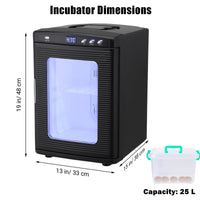 Garvee 25 L Incubator, Portable Reptile Science Laboratory Incubator, Temperature Controlled 5°C-60°C, for Small Reptiles（Black）