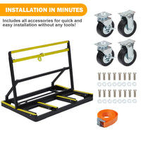 Garvee 2200 lb Folding Drywall Cart with Extendable Deck, Steel Panel Dolly for Sheetrock, Plywood, Glass & Tile