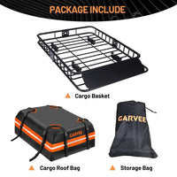 Garvee 51"x36" Universal Rooftop Cargo Carrier Basket – 200lbs Capacity Luggage Rack with Cargo Bag for SUV, Truck & Car