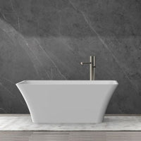 Garvee SZ3 59" Freestanding Bathtub in Streamline Design with Chrome Overflow and Drain, cUPC Certified, White