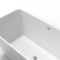 Garvee SZ3 67" Freestanding Bathtub in Streamline Design with Chrome Overflow and Drain, cUPC Certified, White