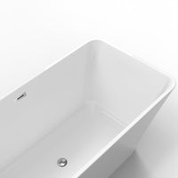 Garvee SZ3 67" Freestanding Bathtub in Streamline Design with Chrome Overflow and Drain, cUPC Certified, White