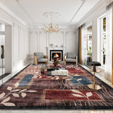 Garvee Modern Floral Red/Brown 9x12 Area Rugs for Living Room, Soft Washable Rugs, Large Rugs for Bedroom, Dining Room or Home Office, Non-Slip Backing, Stain Resistant Home Decor Rug, Red/Brown - Red/Brown