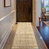 Garvee 2x6 Runner Rug Machine Washable Modern Abstract Hallways Rugs Non-Slip Contemporary Striped Indoor Cover Foldable Floor Carpet Rug for High Traffic Areas Hallway Kitchen - Nature