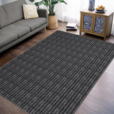 Garvee Modern Black 9x12 Printed Area Rug – Easy-to-Clean, Durable Carpet for Living Room, Home Aesthetic Décor, and High-Traffic Areas - Black