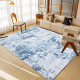 Garvee Abstract Area Rug Light Blue 4x6 Entryway Rug Washable Soft Area Rug Modern Splash Ink Design Rugs Low-Pile Non Skid Carpet Ultra-Thin Bedroom Print Rugs for Living Room Dining Room - Light Blue