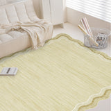 Garvee Large Scalloped Area Rug 10x13 Modern Abstract Rug for Living Room, Non-Slip Non-Shedding Washable Soft Floor Carpet, Low-Pile Foldable Print Rug for Nursery Home Office, Beige - Beige