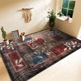 Garvee Modern Floral Red/Brown 8x10 Area Rugs for Living Room, Soft Washable Rugs, Large Rugs for Bedroom, Dining Room or Home Office, Non-Slip Backing, Stain Resistant Home Decor Rug - Red/Brown