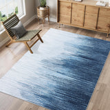 Garvee Machine Washable Area Rugs Modern Abstract Indoor Carpet Ombre Non-Slip Rugs Low Pile Stain Resistant Soft Bedroom Rugs for Living Room Dining Room Kitchen, Blue Gradient - Blue Gradient
