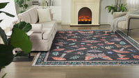 Garvee Washable Rug 5x7 Area Rugs for Living Room, Mushroom Insect Rug for Bedroom, 5x7 Rug Non Slip Throw Rugs With Rubber Back, Low Pile Stain Resistant Modern Carpet for Dining Room Dorm