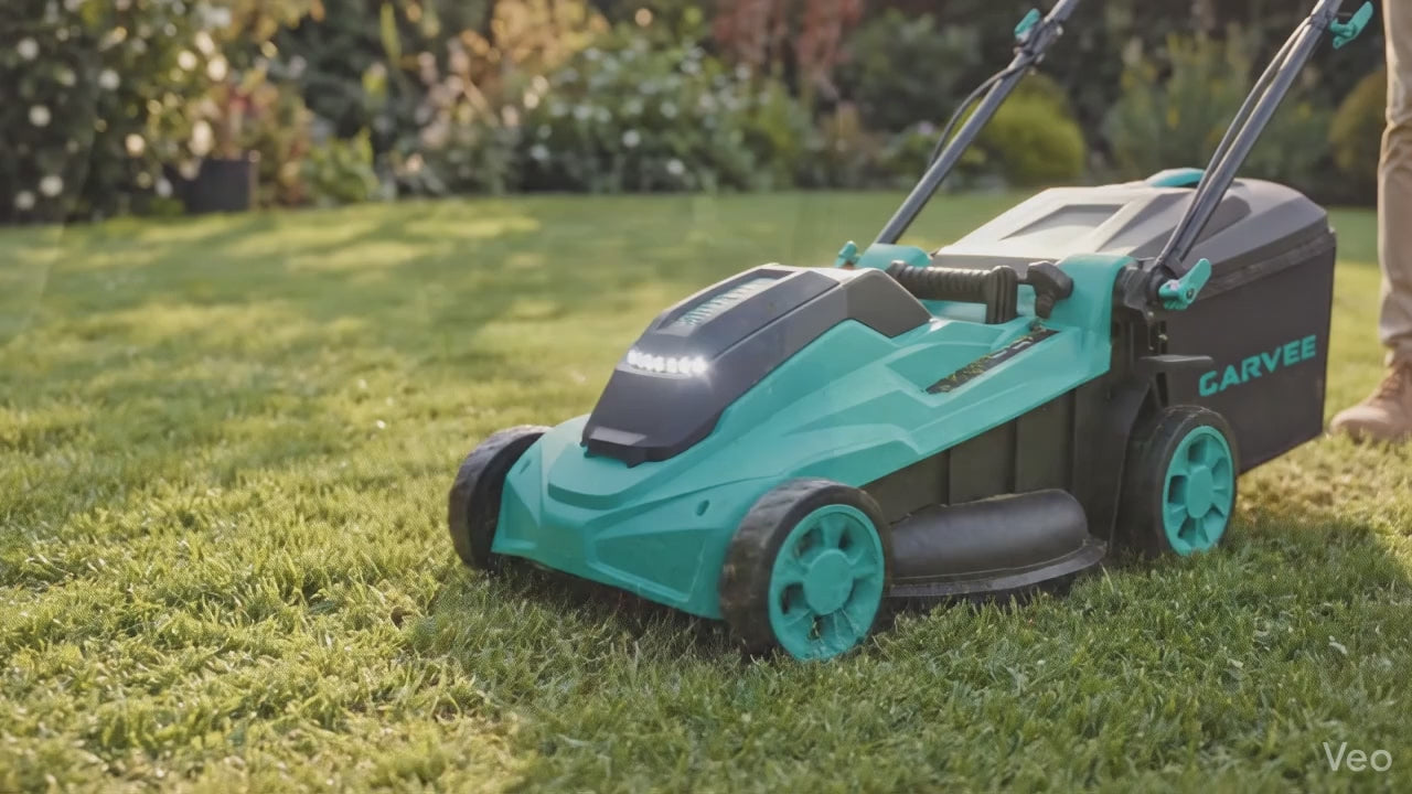 Garvee 17-Inch Cordless Lawn Mower, Brushless 2-in-1 Push Mower with 2 × 20V 4.0Ah Batteries, Dual-Port Charger, 6 Cutting Heights & 12-Gallon Bag