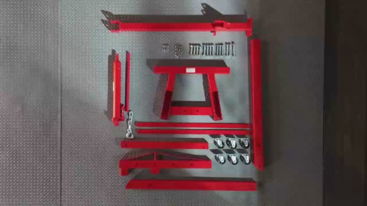 Garvee Engine Hoist Cherry Picker 2 Ton Folding Hydraulic Shop Crane Adjustable Boom Black 6 Casters