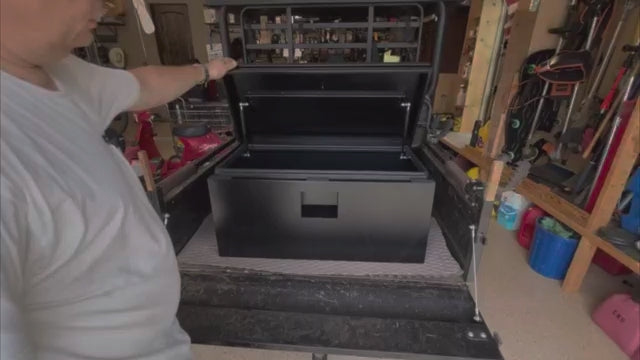 Garvee 24“X15"X15" Steel Truck Tool Box - Heavy-Duty, Dual Lids, Lockable, Weatherproof Storage for Pickup Truck Beds, RVs, and Trailers, Black