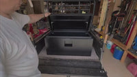 Garvee 24“X15"X15" Steel Truck Tool Box - Heavy-Duty, Dual Lids, Lockable, Weatherproof Storage for Pickup Truck Beds, RVs, and Trailers, Black