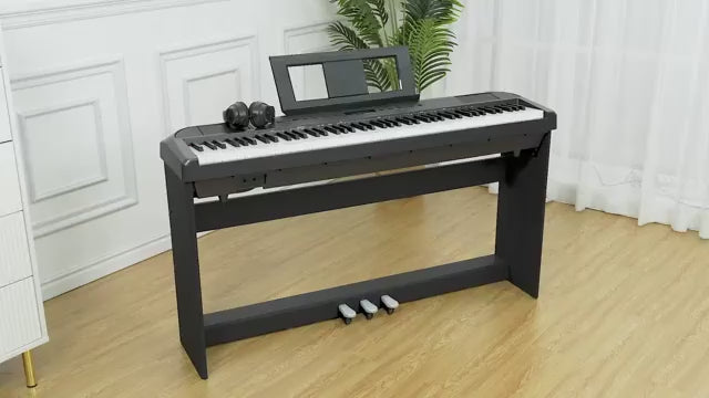 Garvee Digital Piano, Full Size 88 Key Weighted Hammer Professional Home Digital Piano, Stand Electric Piano for Beginner/Adults with Furniture Stand, Three Pedal, Power Supply, MIDI (With Stool) - Without Stool