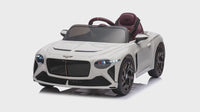 Garvee Kids Ride On Car, Licensed Bentley Bacalar 12V Electric Vehicles w/Parent Remote Control, Scissor Door, Suspension, 3 Speeds, LED Lights, Horn, Battery Powered Ride on Toy for Boys Girls - White