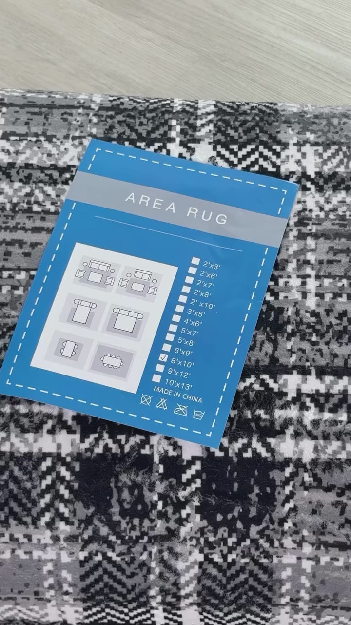 Garvee Washable Rugs 8x10 Rug for Living Room Modern Area Rug for Bedroom Modern Geometric Non Slip Large Area Rug Low Pile Stain Resistant Carpet for Office Classroom Dining Room