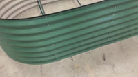 Garvee 8' × 4' × 2' Galvanized Steel Raised Garden Bed, 24-Inch Deep Oval Planter with Open Bottom, Safety Edging & Support Bars, Green