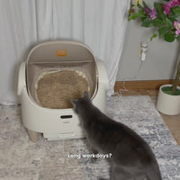 Garvee Automatic Cat Litter Box with App Control, Self-Cleaning Cat Litter Box with Open-Top Design, Odor-Free Cat Toilet with Large Waste Bin Disposable Bags for Single, Multi Cat Households, White
