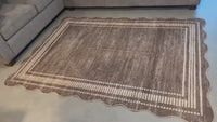 Garvee Modern Cream White 5x7 Washable Rug Low Pile Non-Slip Polyester Soft Durable Foldable for Living Room Bedroom Dining