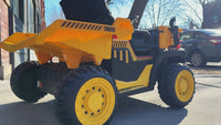 Garvee Ride - P Series: 24V Ride On Dump Truck,2 Seater Ride On Construction Vehicle with Remote Control, Electric Dump Bed and Extra Shovel,2WD/4WD Ride On Car Toy for Kids with Music Player,Up to 4.35Mph,Blue