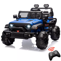Garvee Ride - P Series: 2 Seaters Kids Ride On Truck with Remote Control,20“ Large Seat Ride On Car for Toddlers, 24V 9AH Electric Vehicle Car with Led Light,Large Storage Space, Bottle Holder,Music, Horn for 3-8 Years,Blue